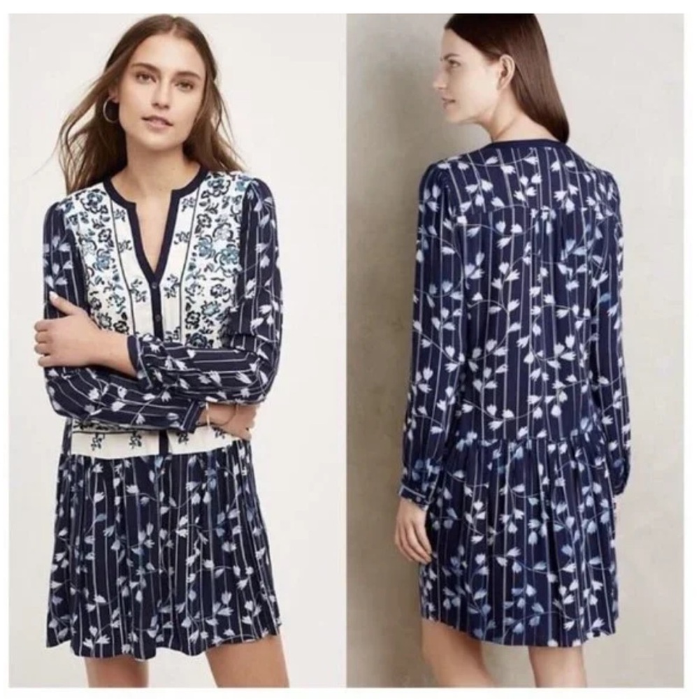 Floral embroidered dress w/ pockets